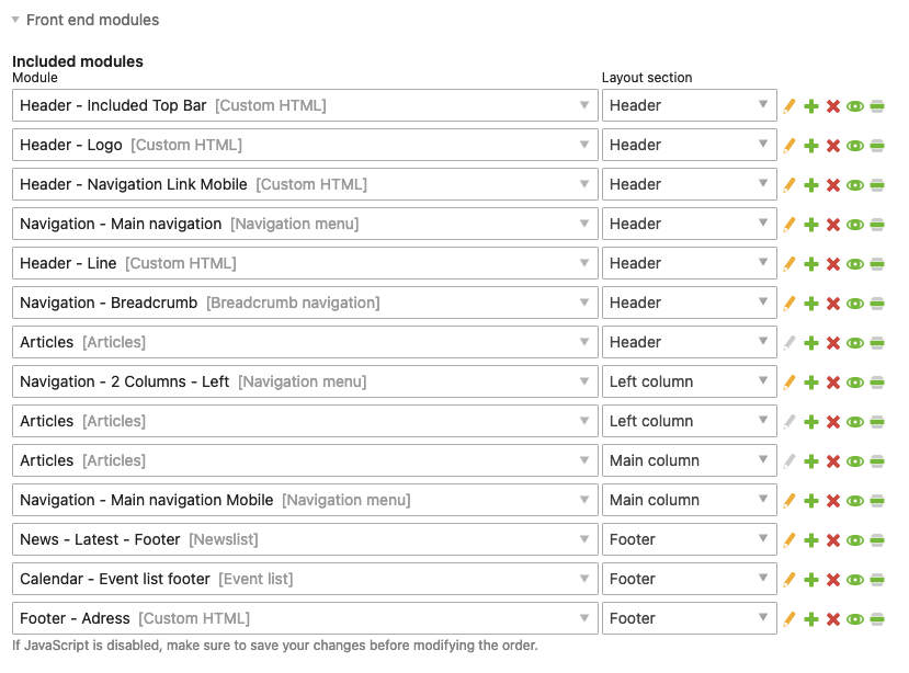 The front end modules